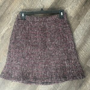 Tweed club Monaco skirt, burgundy, black, white, pink. Great condition fits 2-4